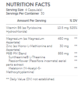 Cellucor P6 PM Ingredients Image