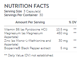 Jym ZMA Jym Ingredients Image