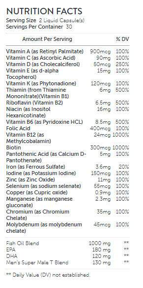 Performix 8Hr Time Release Ingredients Image