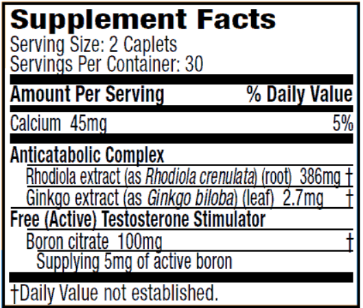 Six Star Testosterone Booster Ingredients Image